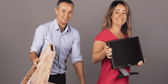 Frédéric Salles et Sophie Contreras-Scantamburlo ont fondé Scop3 en 2021 et font pivoter le modèle de la startup pour mieux répondre aux besoins du marché en matière de mobiliers et équipements de bureau reconditionnés.