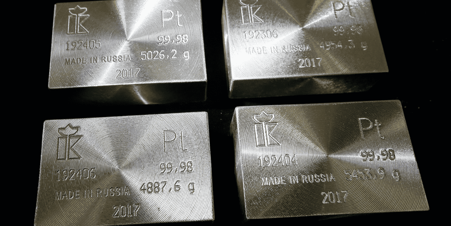 Lingots de platine produits en Russie.