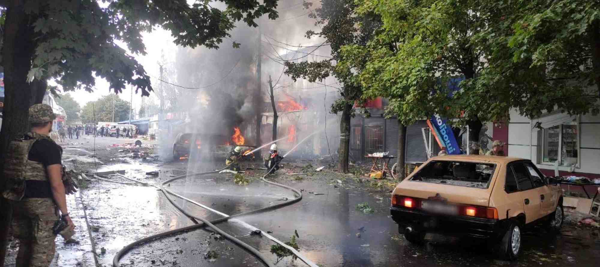 La ville de kostiantynivka apres une attaque