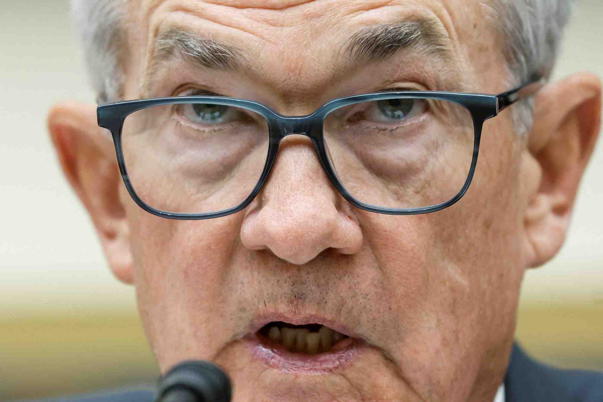 Photo d'archives: le president de la reserve federale americaine, jerome powell, lors d'une audience devant le comite des services financiers de la chambre a capitol hill a washington