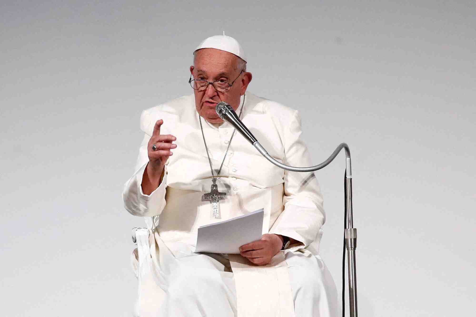 Le pape celebre la messe de cloture de la 50eme semaine sociale catholique, a trieste