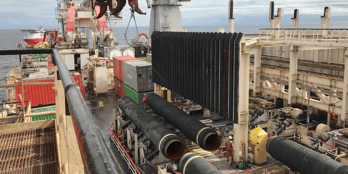 Vue du chantier de Nord Stream 2.