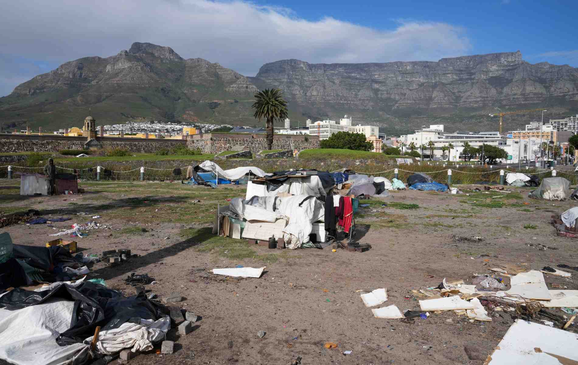 Un camp de personnes sans-abris au Cap en Afrique du Sud le 21 mai 2023. (photo d'illustration).