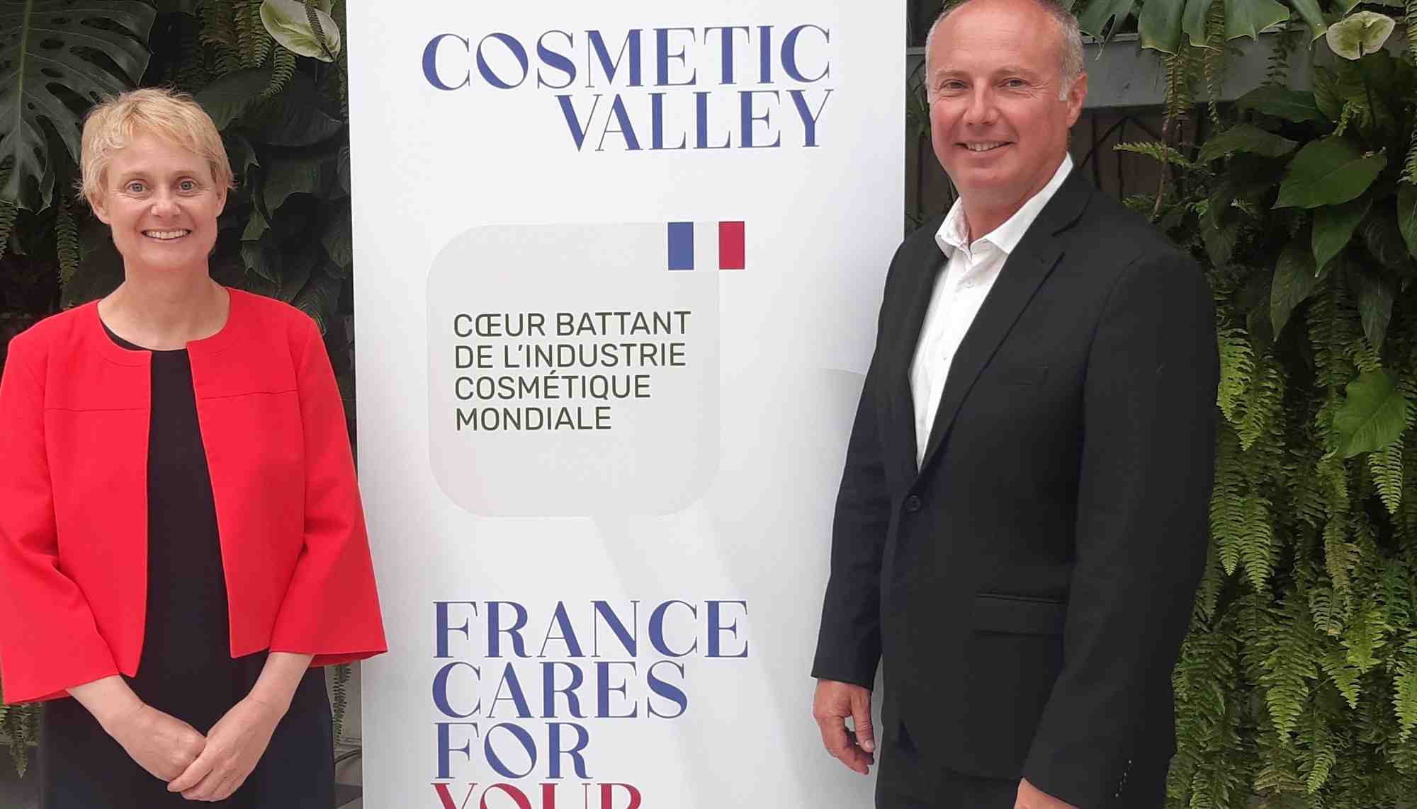 Soline Godet, directrice générale adjointe de Cosmetic Valley, et Christophe Masson, directeur général du cluster, étaient à Angers ce mardi 28 mai 2024.