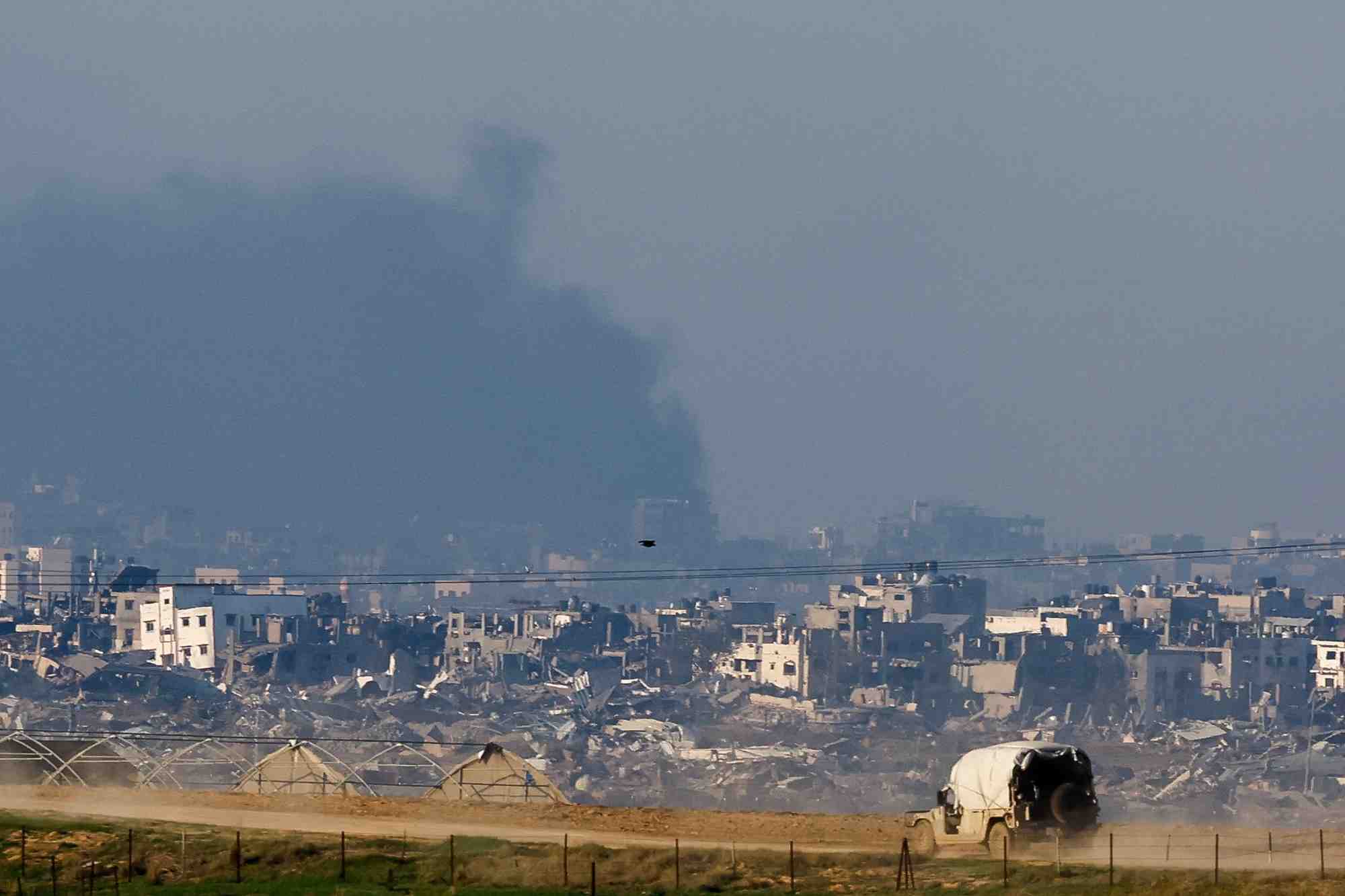 La bande de gaza vue depuis le sud d'israel