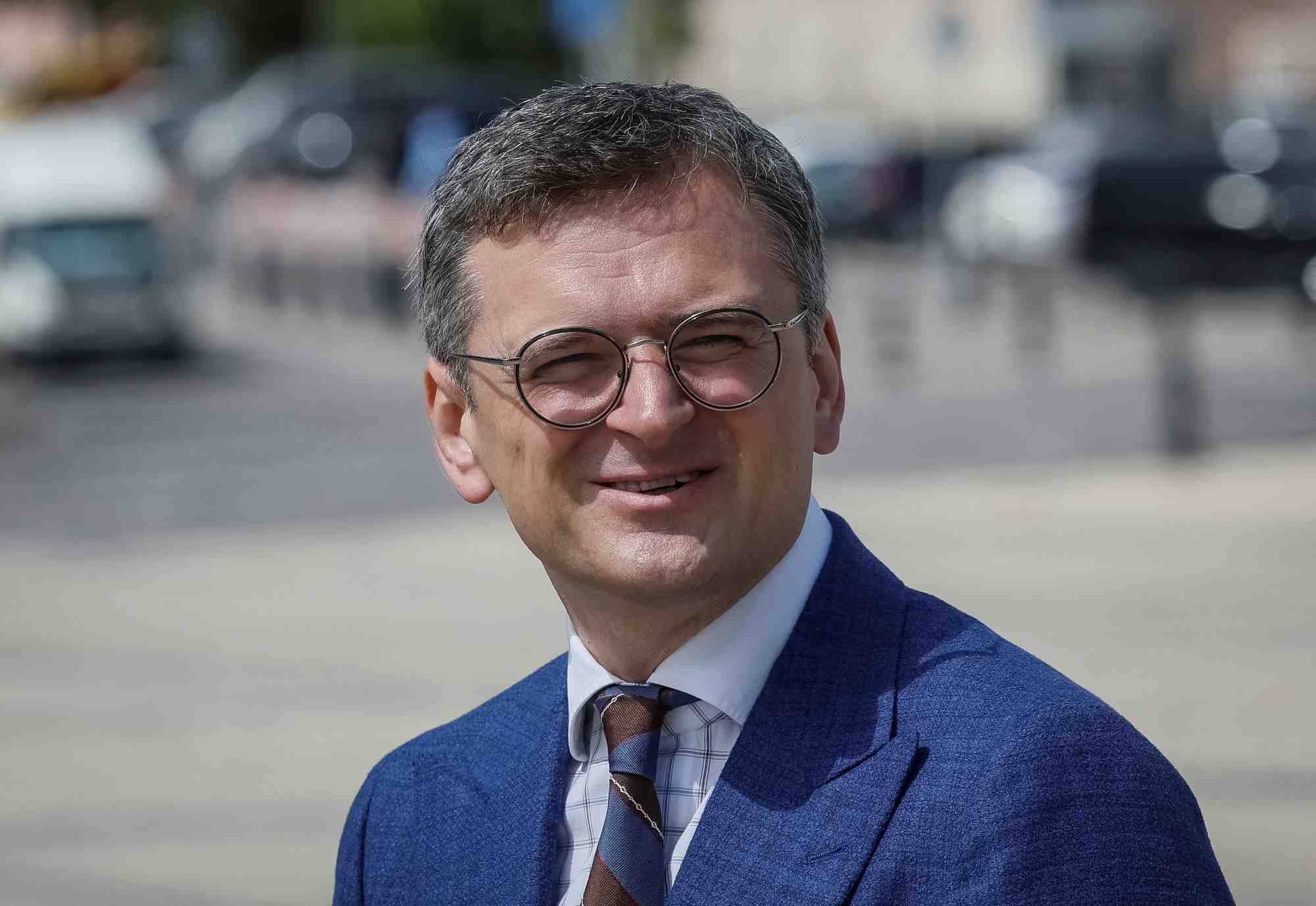 Le ministre ukrainien des affaries etrangeres dmitro kouleba lors d'une visite a kyiv de son homologue estonien