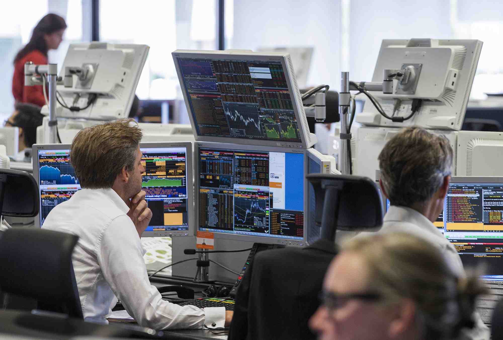 Les traders de la banque ing a bruxelles, en belgique
