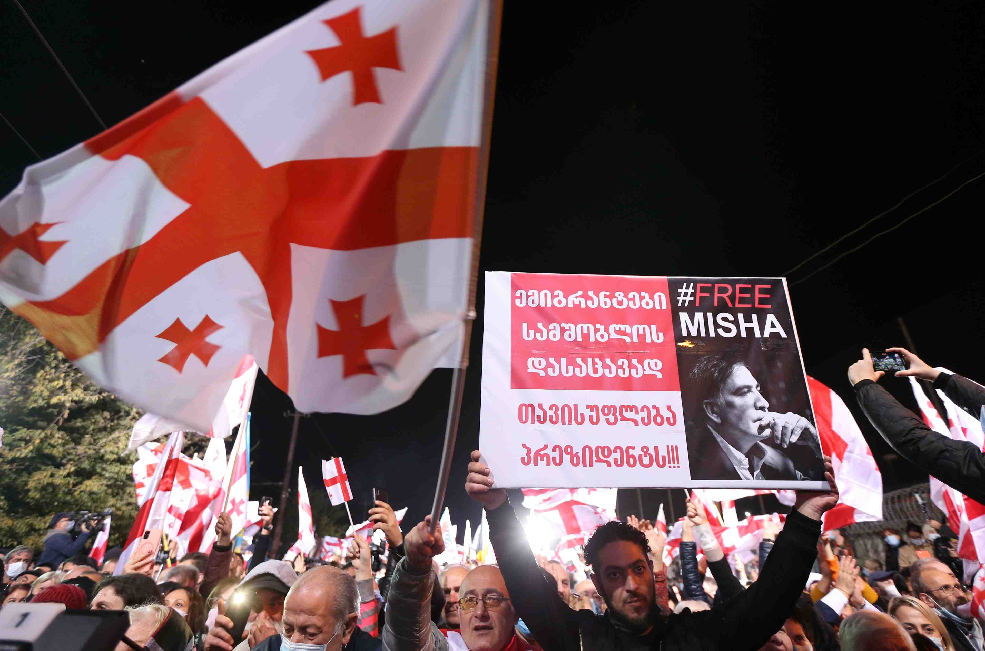 Georgie: manifestation de soutien a l'ancien president saakachvili