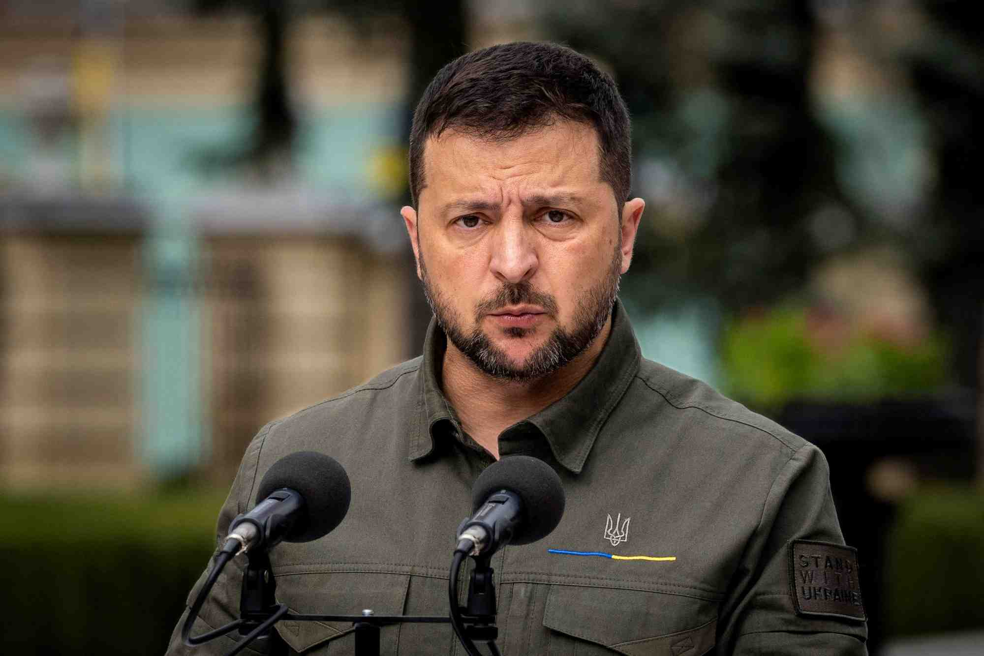 Photo d'archives: le president ukrainien volodymyr zelensky lors d'une conference de presse avec la premiere ministre danoise mette frederiksen