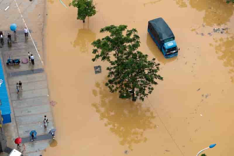 Le sud de la chine sous les eaux