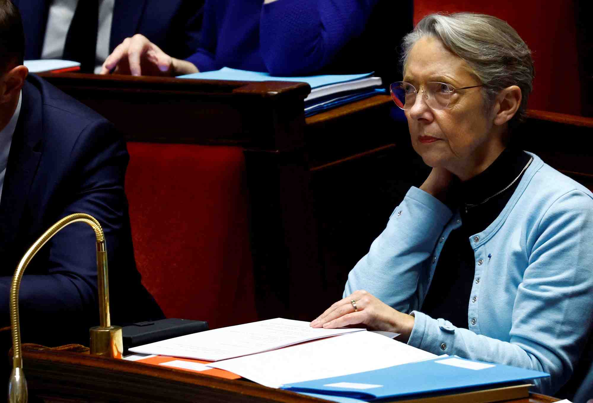 Photo d'archives de elisabeth borne a l'assemblee nationale a paris, en france
