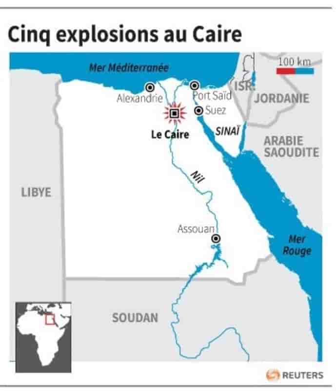 Cinq explosions au caire