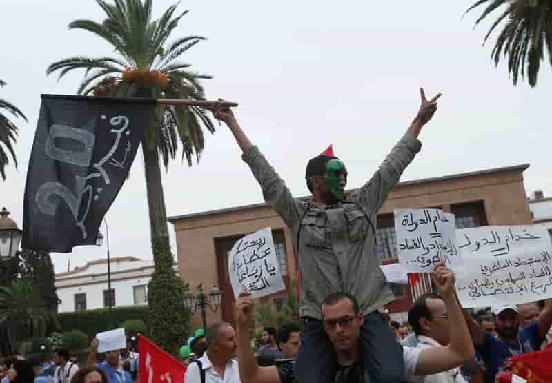 Rassemblement a rabat en soutien aux manifestants du rif