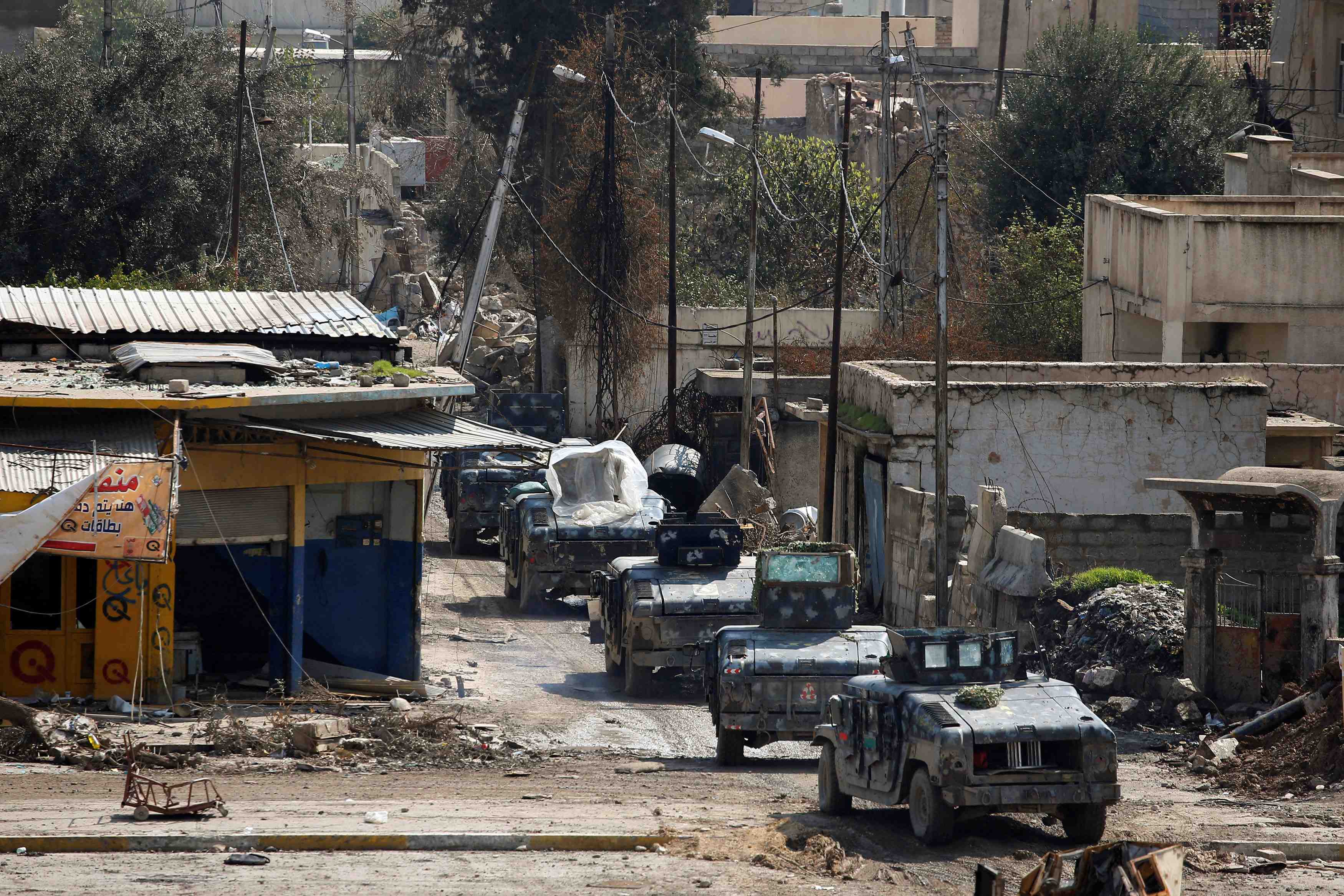 La lente progression des forces irakiennes a mossoul-ouest