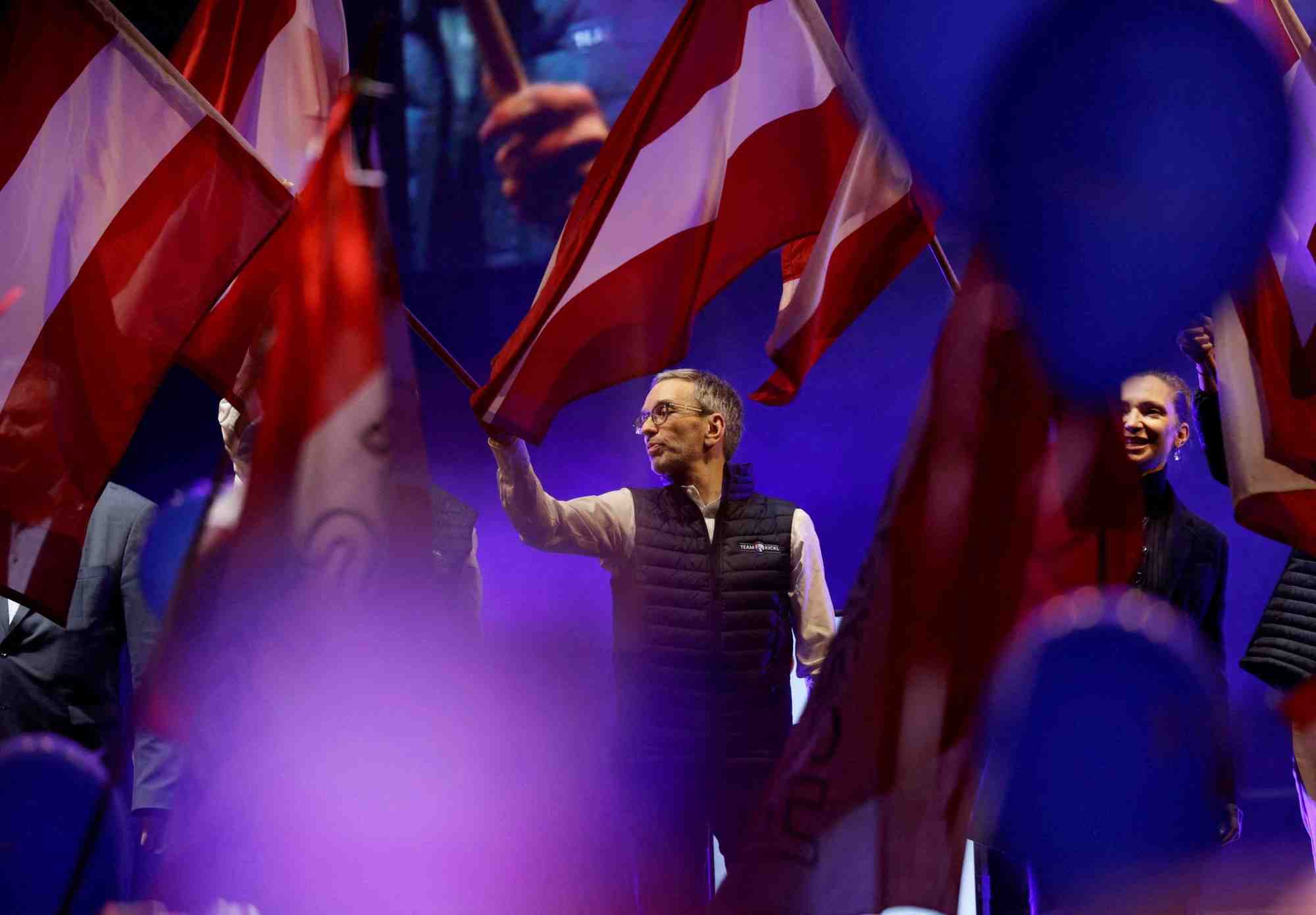 File photo: head of freedom party (fpoe) herbert kickl attends their final election rally in vienna