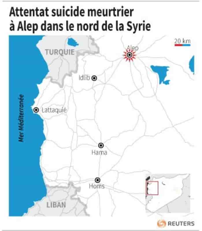 Attentat suicide meurtrier a alep dans le nord de la syrie