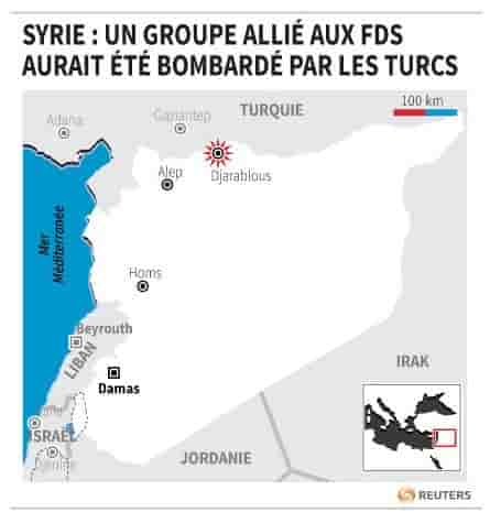 Syrie : un groupe allie aux fds aurait ete bombarde par les turcs