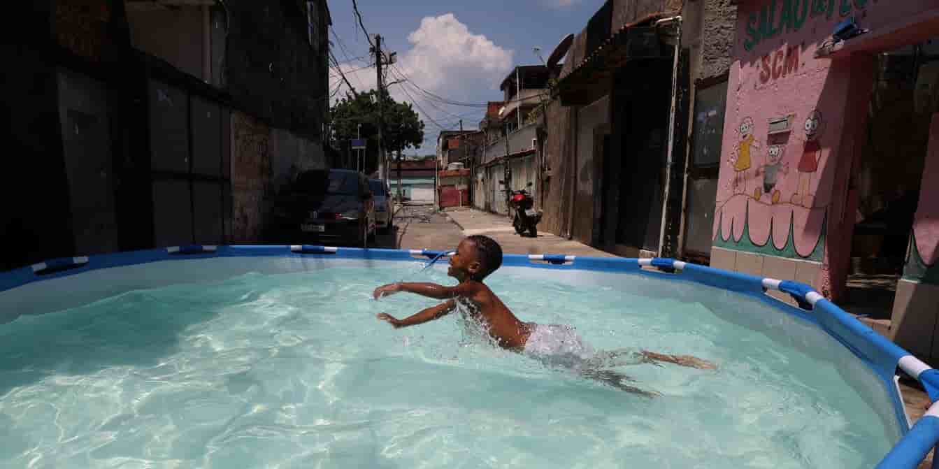 Le quartier de Cidade de Deus à Rio de Janeiro au Brésil, le 23 janvier 2025, touché par un nouvel épisode de canicule.