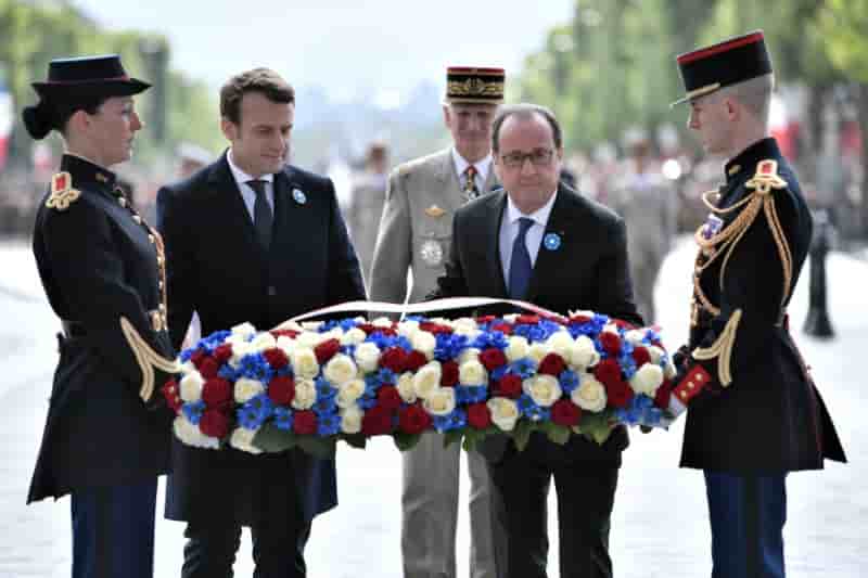 Hollande et macron president ensemble les ceremonies du 8-mai