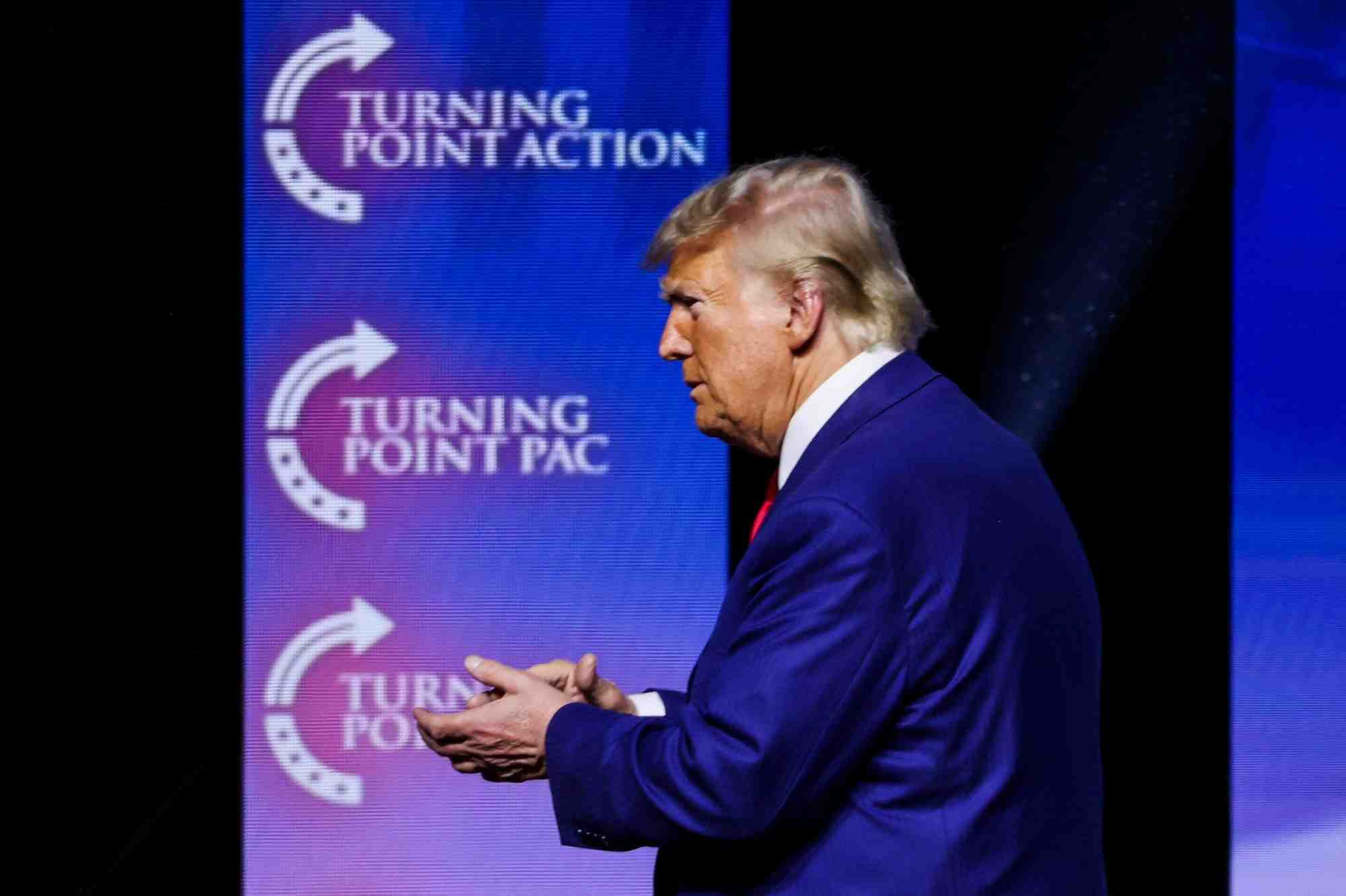 Le candidat republicain a l'election presidentielle, l'ancien president des etats-unis donald trump, fait campagne dans le nevada