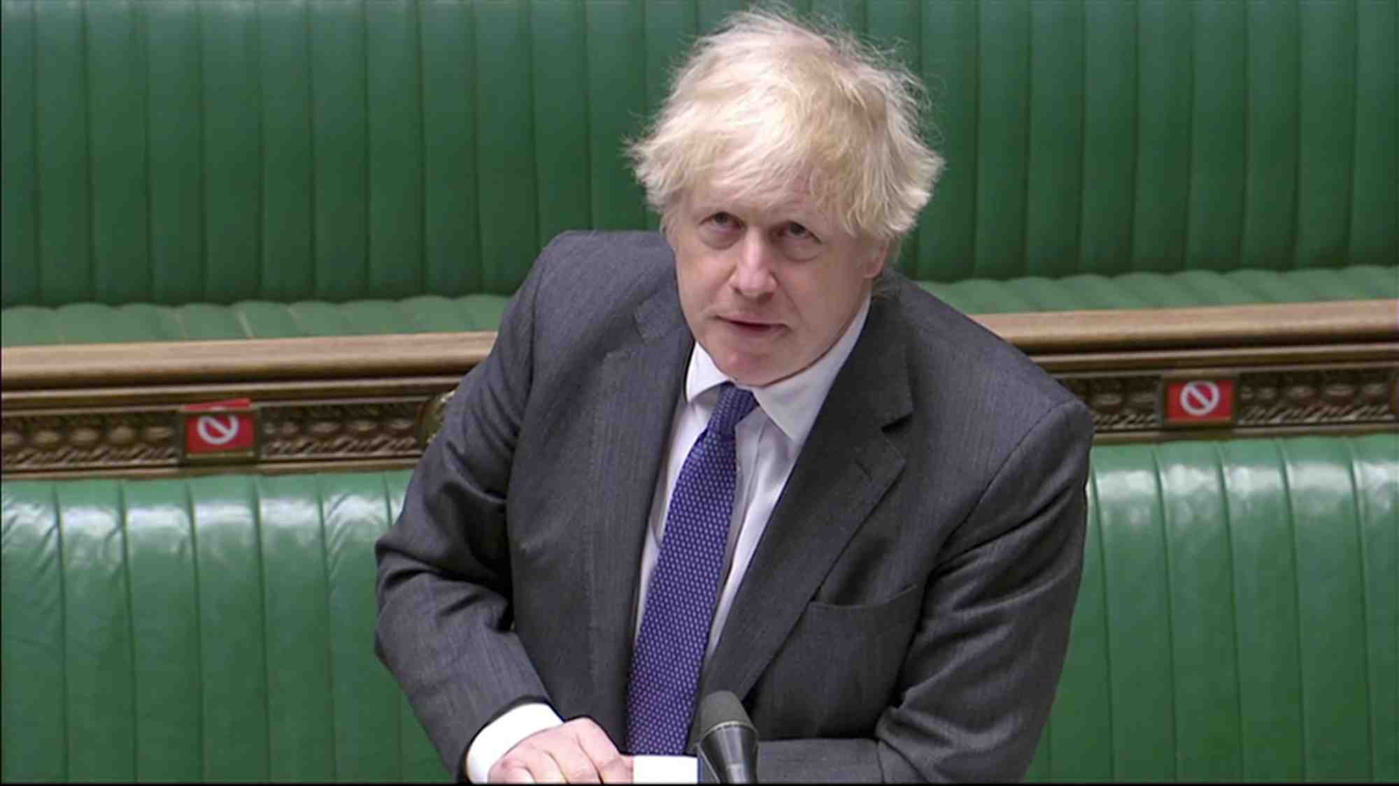 Le premier ministre britannique boris johnson, devant le parlement