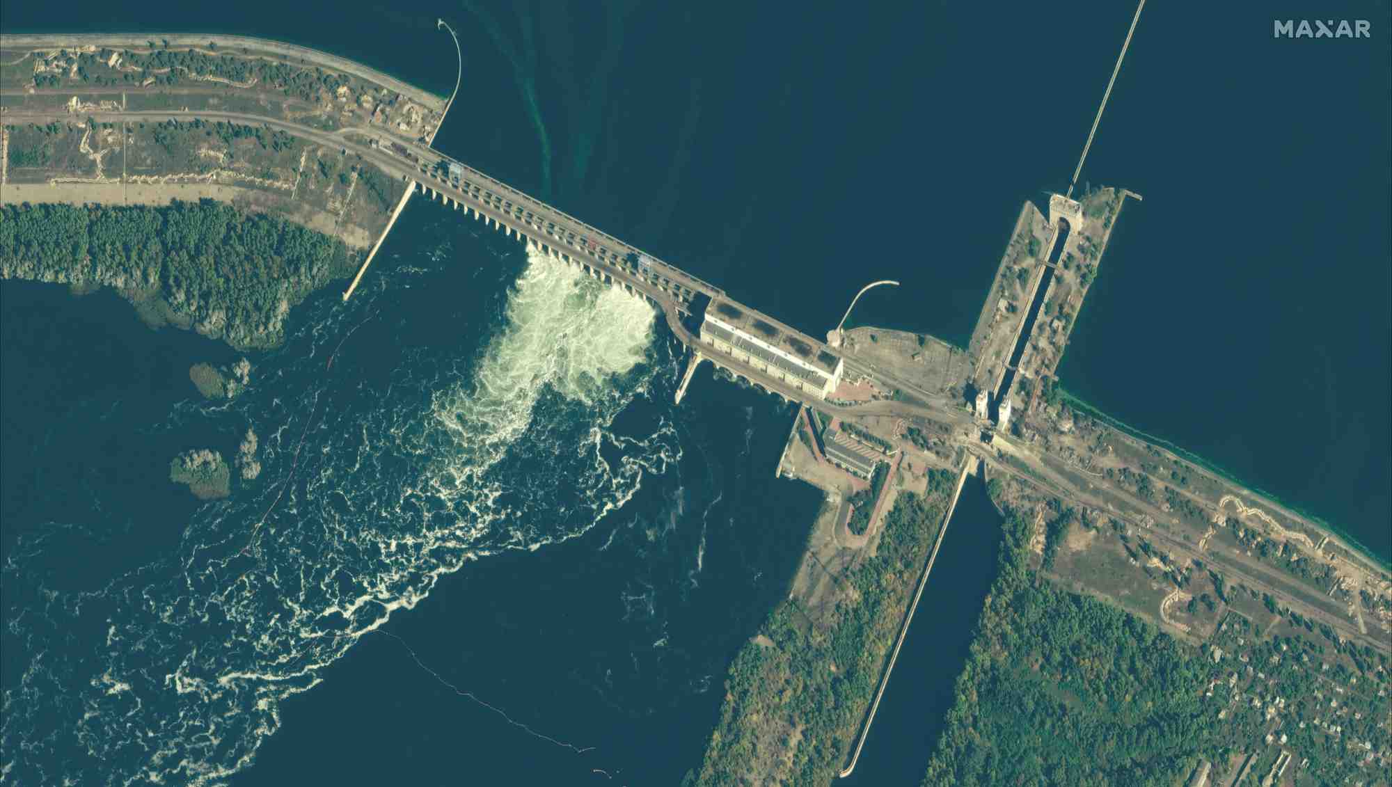 Image satellite d'archives du barrage de kakhovka