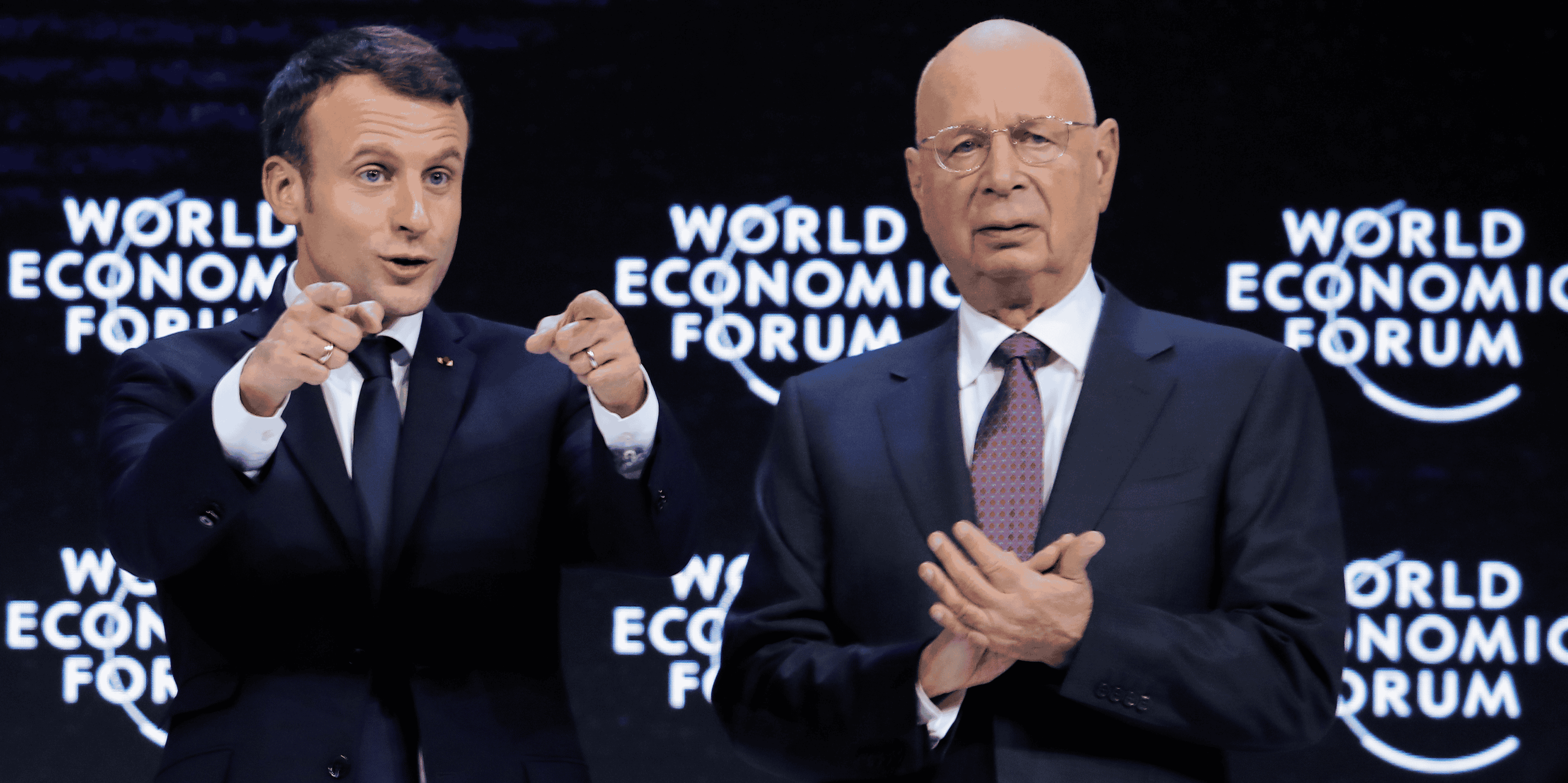 Emmanuel Macron, Klaus Schwab, Davos 2018, World Economic Forum (WEF)