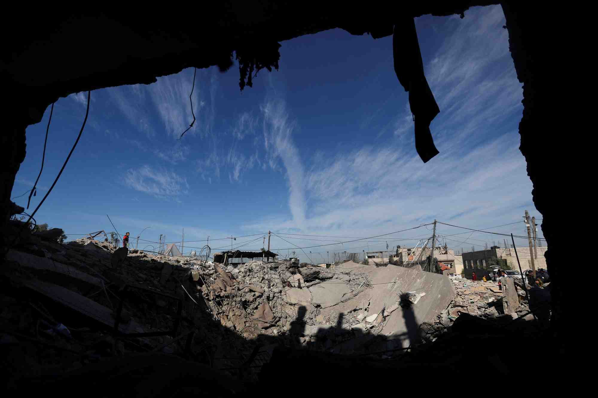 Après une frappe israélienne, à Rafah (DR)