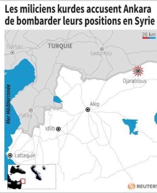 Les miliciens kurdes accusent ankara de bombarder leurs positions en syrie