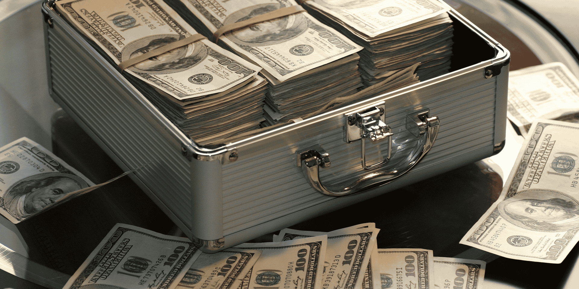 argent dollars valise richesse fortune devise