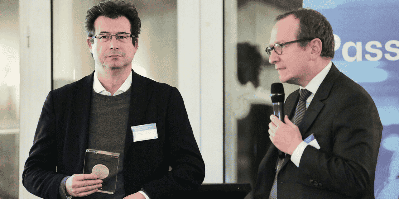 Andrea Bertone, Chief Revenue Officer d'OpenClassrooms, et Laurent Bigorgne, directeur de l'institut Montaigne.