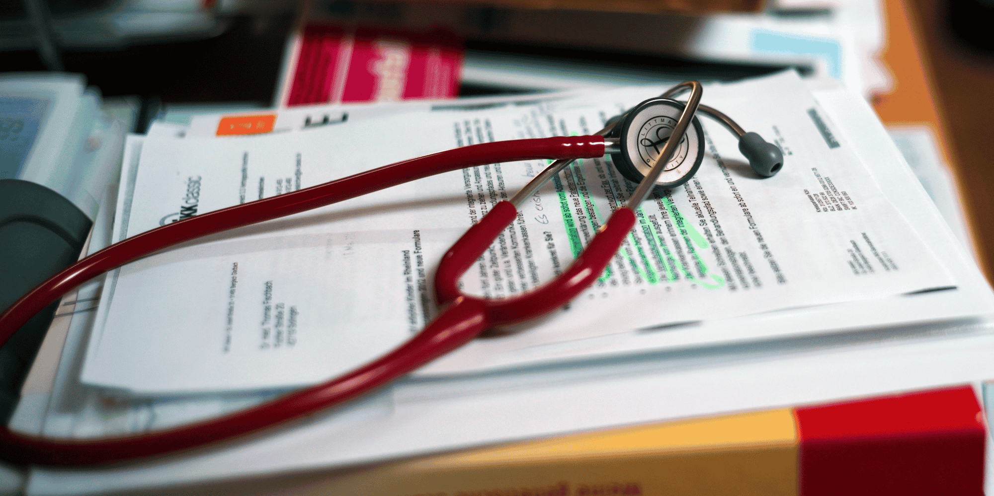 Santé, stéthoscope, médecin, dossier médical, clinique, hôpital, médecin,