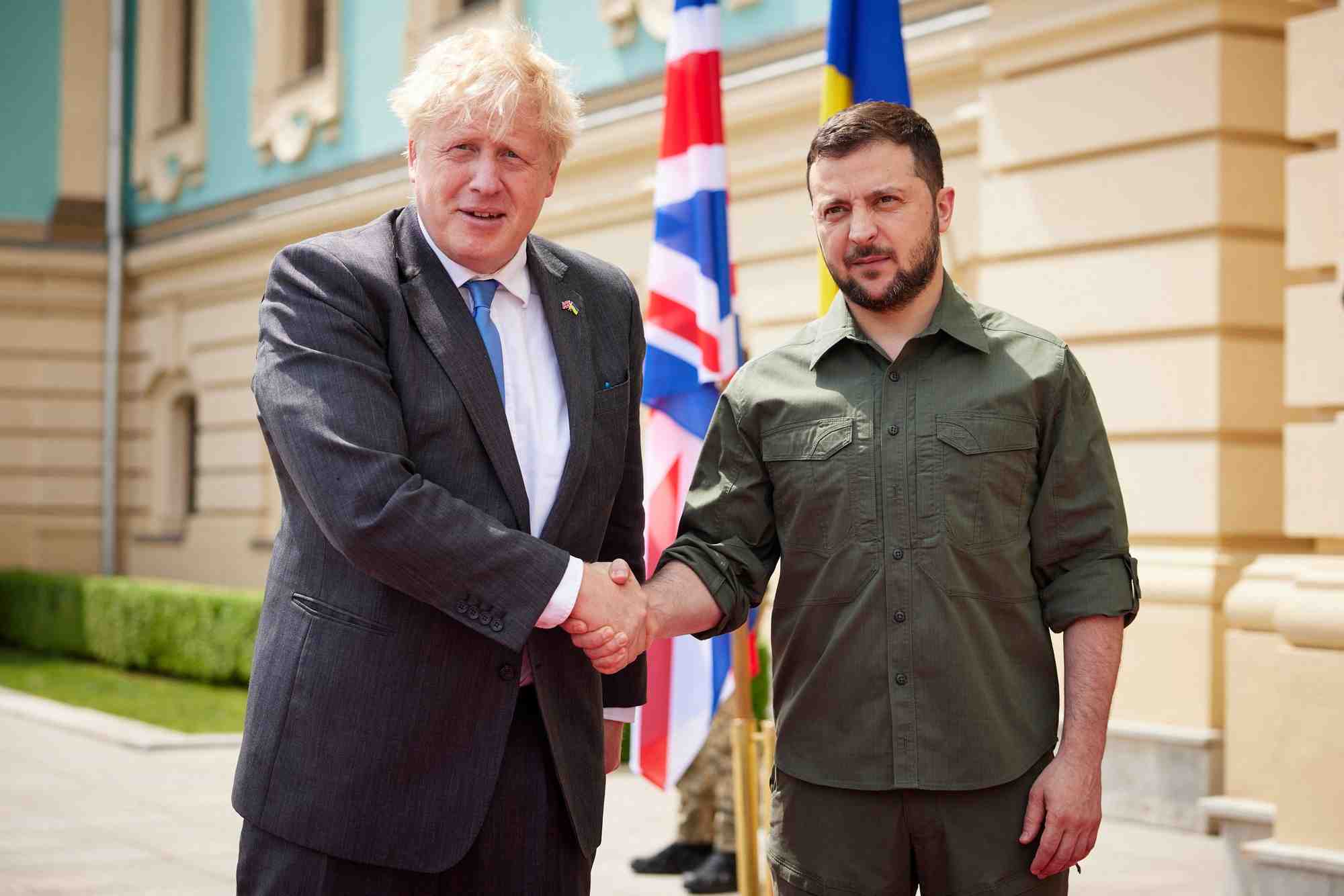 Boris johnson a rencontre volodimir zelensky a kyiv