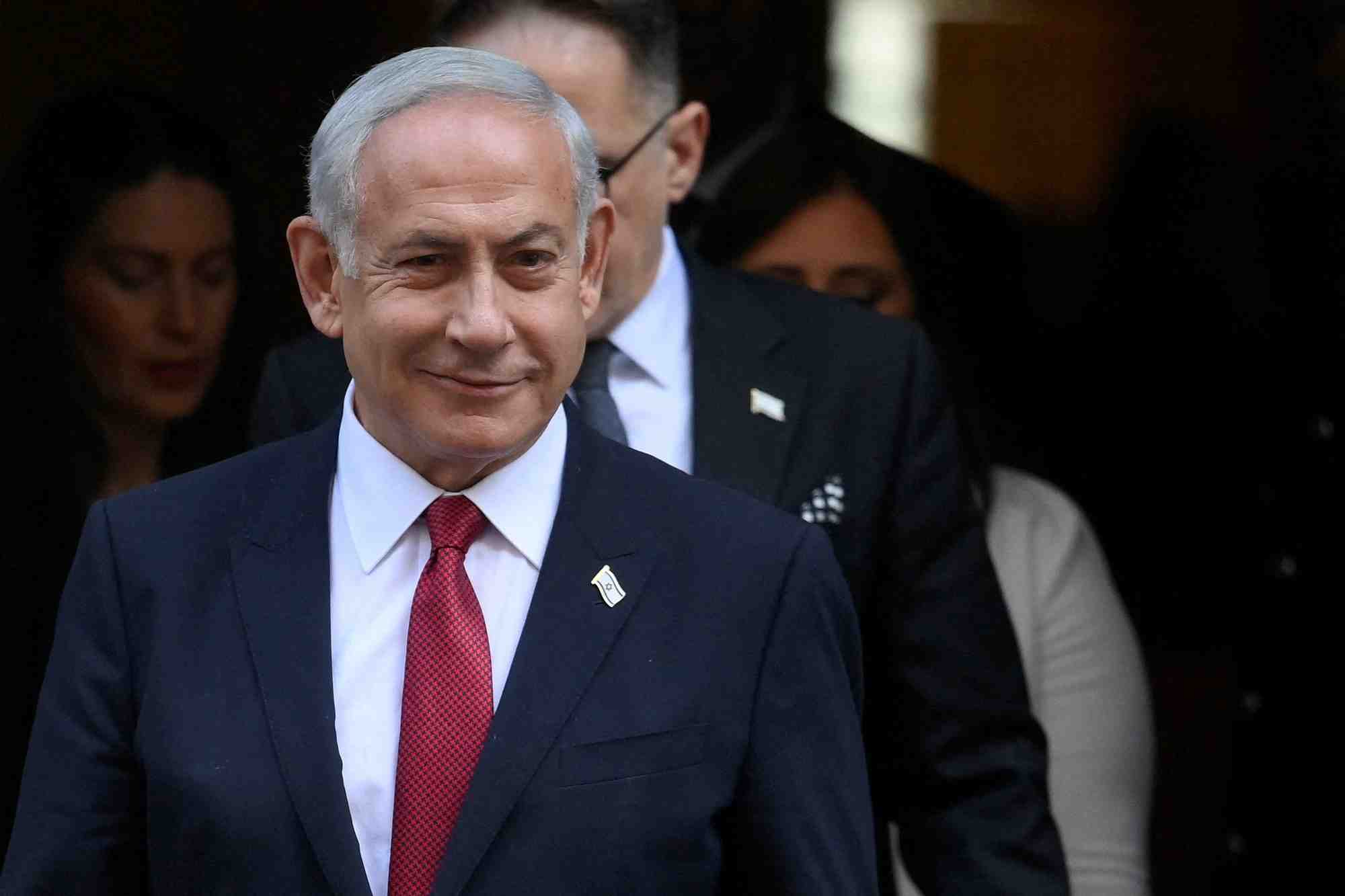 Photo d'archives de benjamin netanyahu a londres, en grande-bretagne