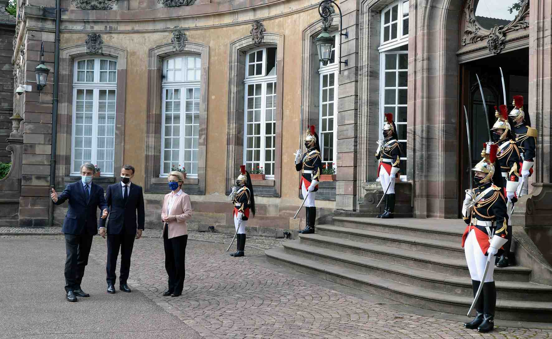 Sassoli, Macron, Von der Leyen