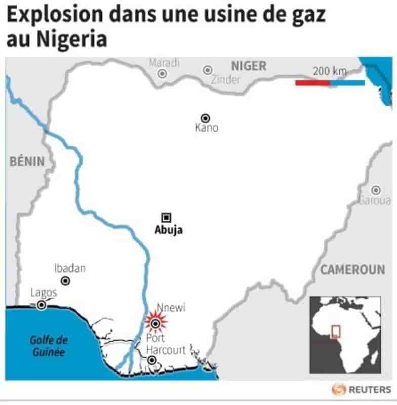 Explosion dans une usine de gaz au nigeria