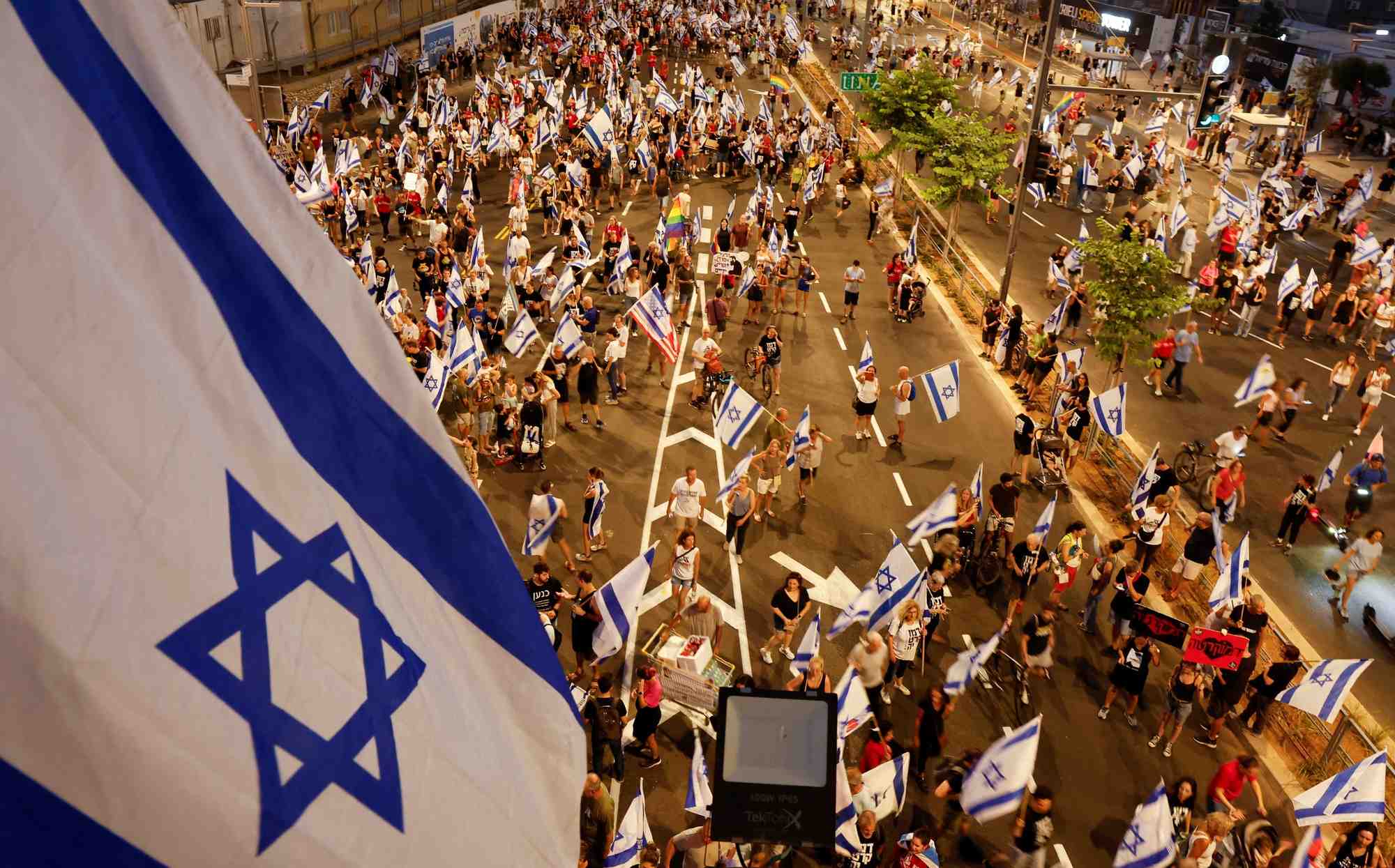 Des manifestants a tel aviv