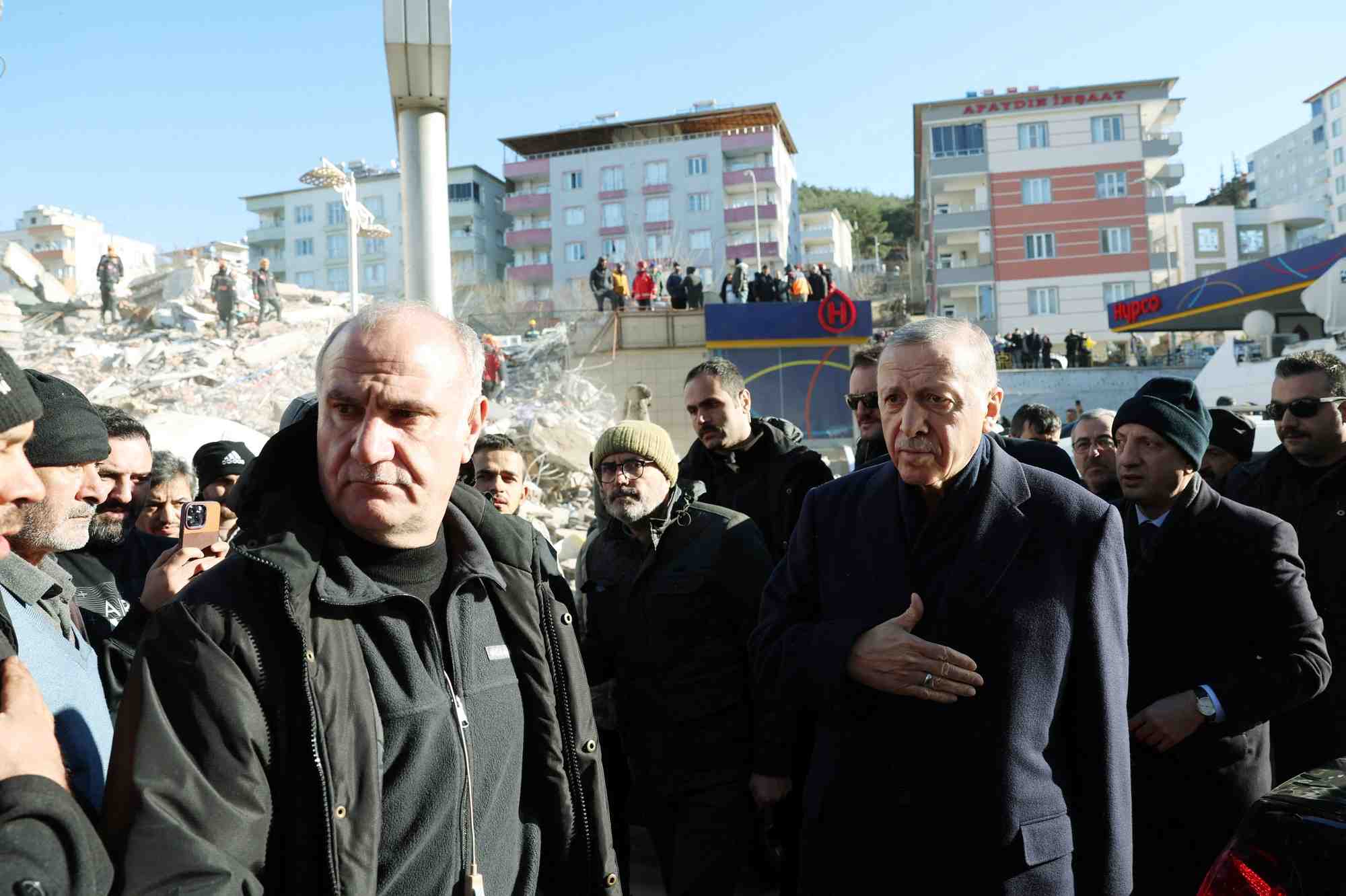 Le president turc tayyip erdogan en visite a kahramanmaras, en turquie