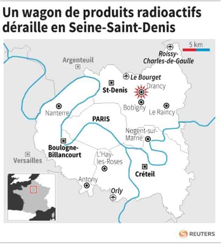 Un wagon de produits radioactifs déraille à Drancy,pas de fuites