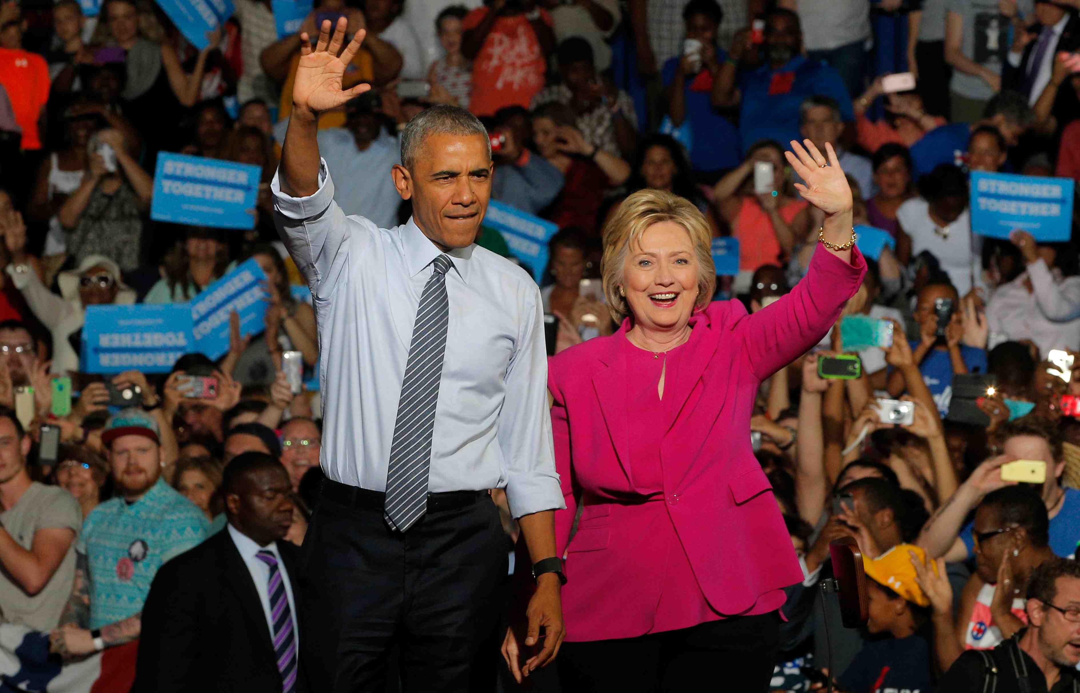 Barack obama et hillary clinton font campagne ensemble