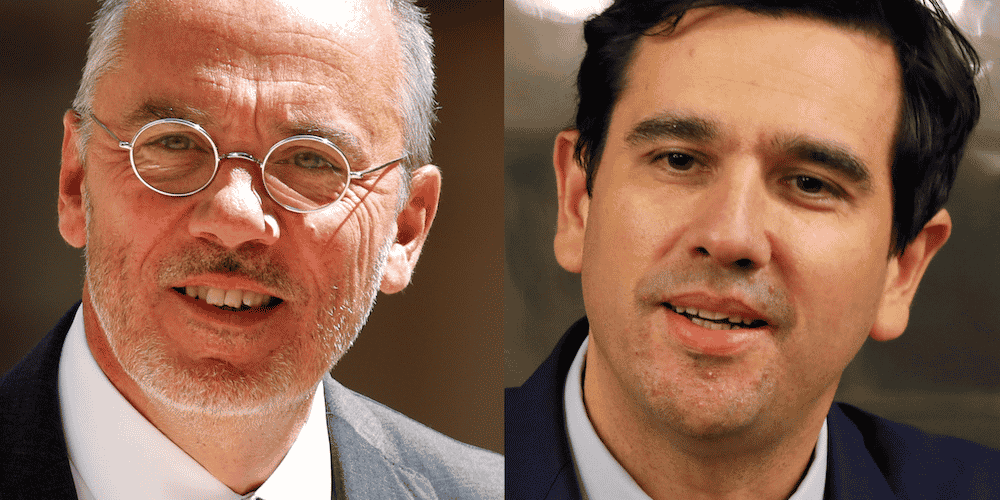 Stéphane Richard, le PDG d'Orange (à gauche), et Sébastien Soriano, le président de l'Arcep.