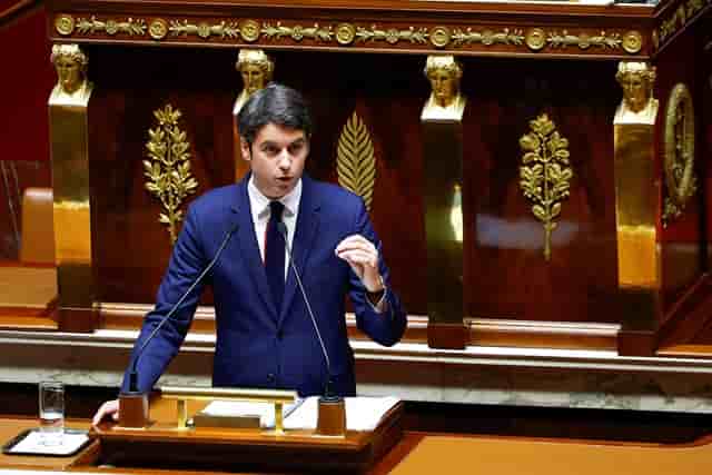 Gabriel Attal lors de son discours de politique générale à l'Assemblée nationale ce mardi 30 janvier.