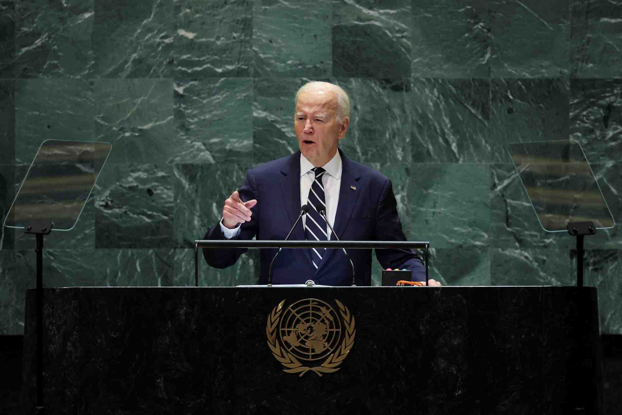 Joe biden lors de la 79eme assemblee generale des nations unies a new york