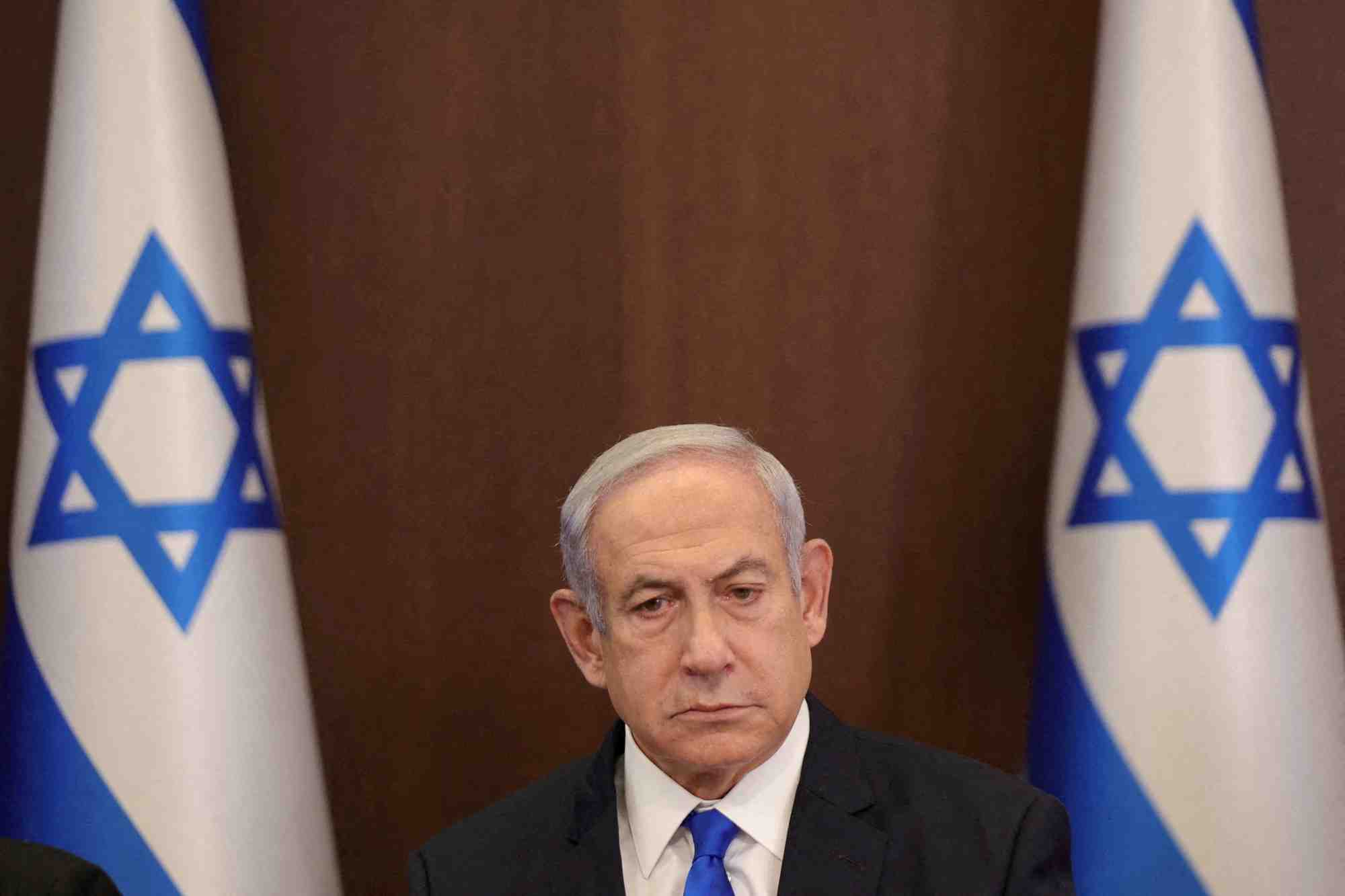 Photo d'archives: le premier ministre israelien benjamin netanyahu lors d'une reunion du gouvernement a jerusalem