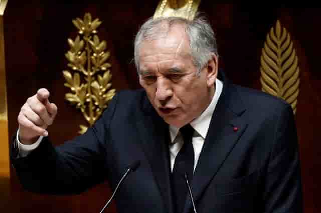 Le Premier ministre François Bayrou au perchoir de l'Assemblée nationale le 14 janvier lors de son discours de politique générale.
