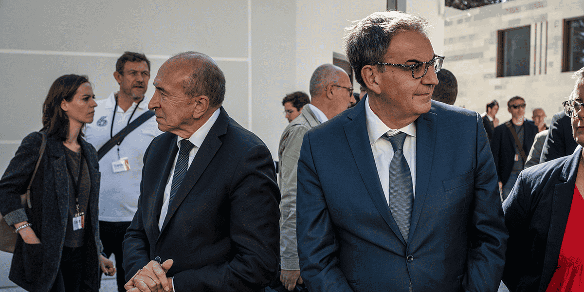 Bien qu’il n’ait pas été investi par Emmanuel Macron, David Kimelfeld (à dr.) s’opposera à Gérard Collomb, maire actuel de Lyon (à g.).