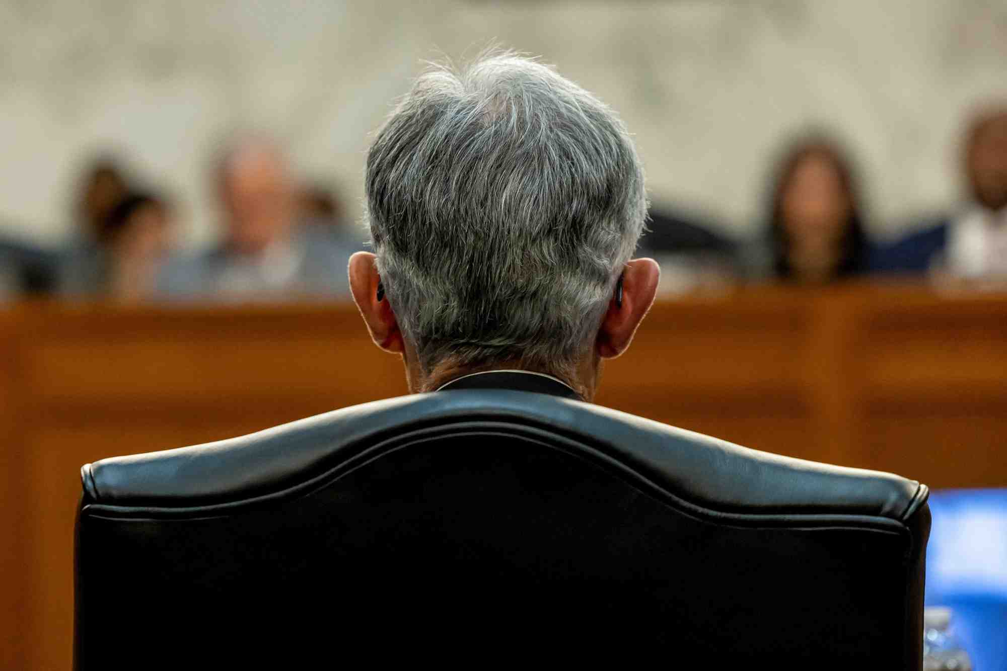 Le president de la reserve federale americaine, jerome powell, temoigne a washington
