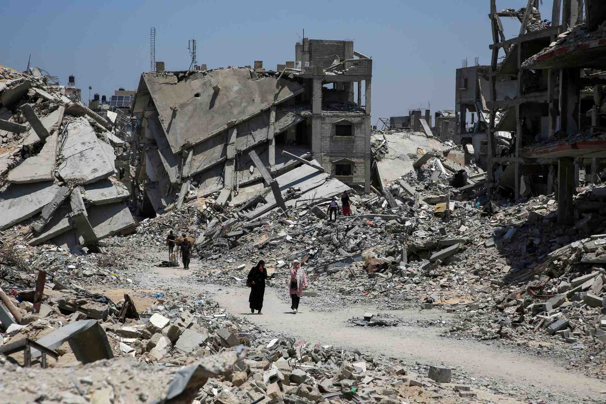 Maisons detruites lors de l'offensive militaire israelienne a khan younis