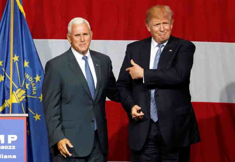 Mike pence, gouverneur de l'indiana, colistier de donald trump