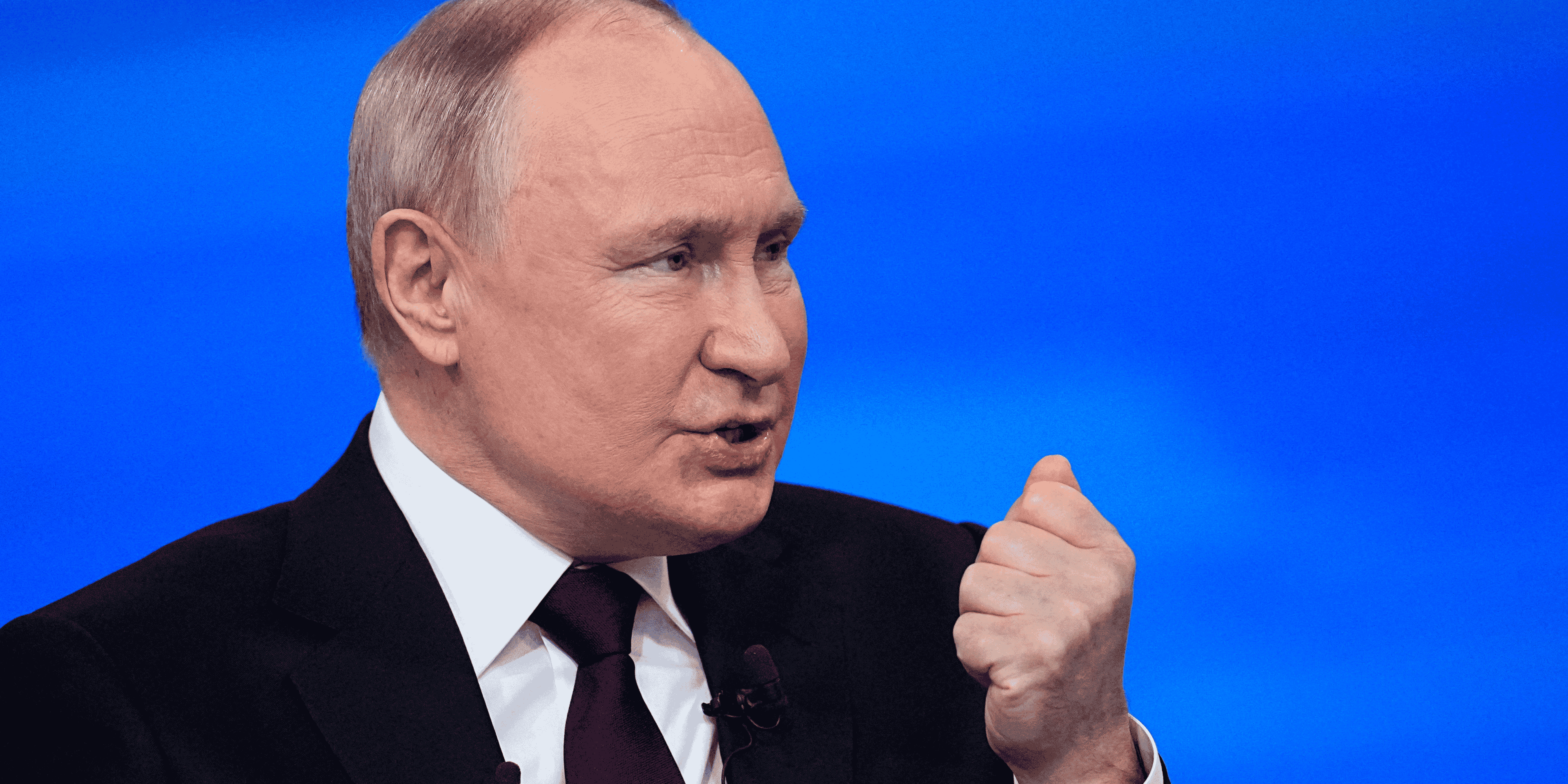 Le president russe vladimir poutine s'exprimant lors de sa conference de presse annuelle a moscou